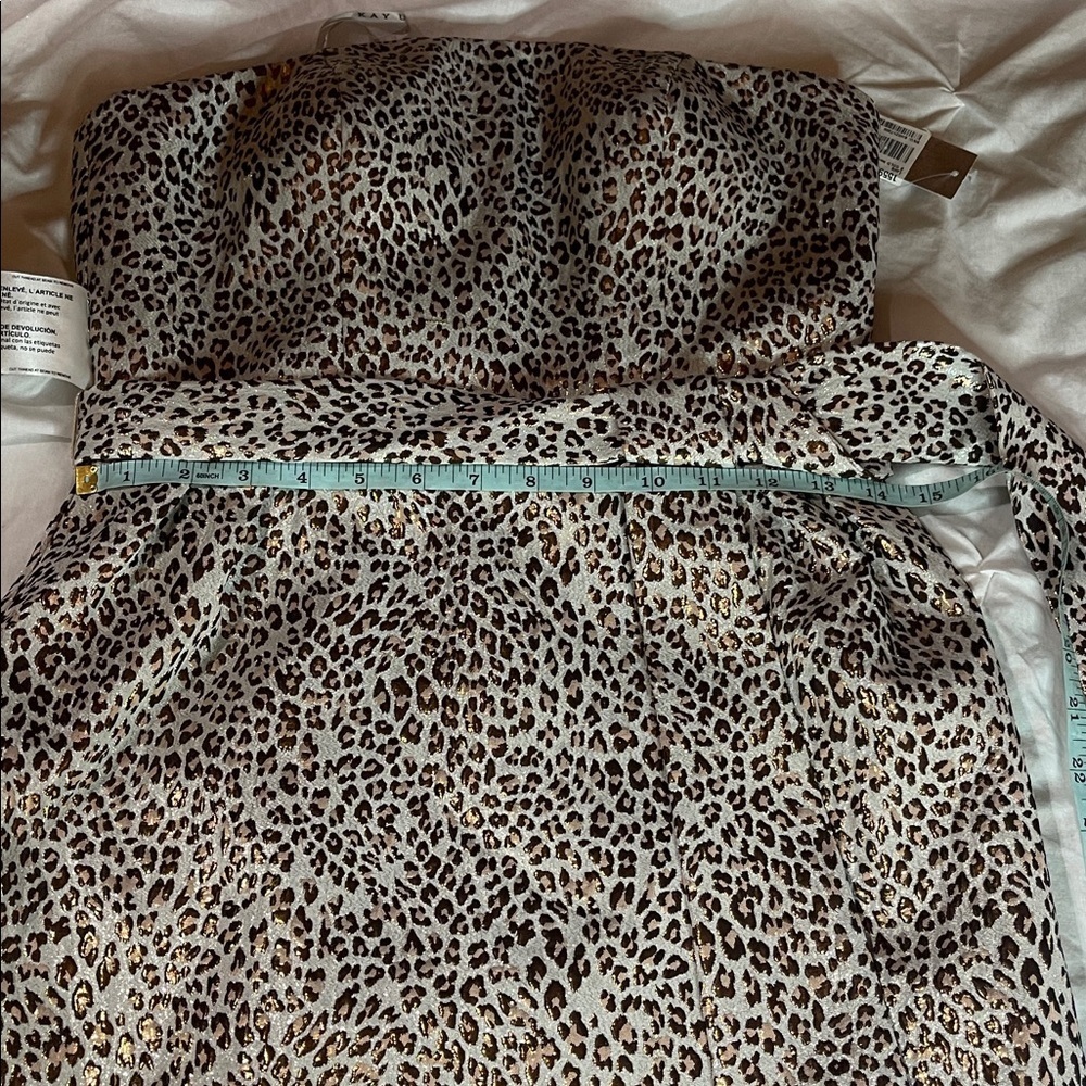 NWT Kay Unger New York LUCIA STRAPLESS Animal Print Jacquard Cocktail DRESS - Picture 11 of 13